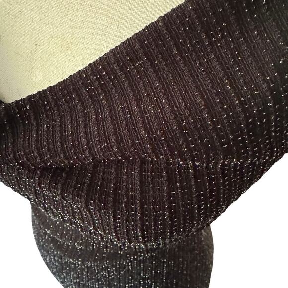 Vintage Chesley Dress Womens Small Black Shimmer Midi Slip Cowl Neck Party Y2K - Picture 6 of 15